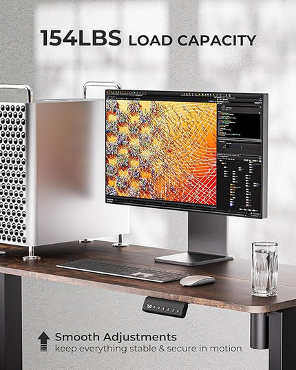 Electric Standing Desk - Adjustable Height with Memory Preset, 55 x 24 Inches Ergonomic Design Stand Up Home Office Standing Desk - LeafyLoom