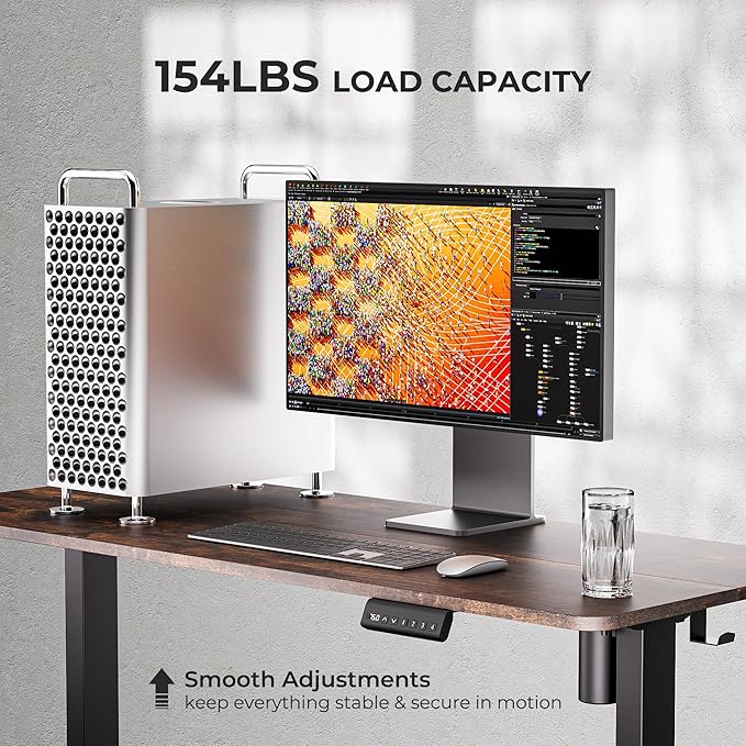 Electric Standing Desk - Adjustable Height with Memory Preset, 48 x 24 Inches Ergonomic Design Home Office Standing Desk - LeafyLoom