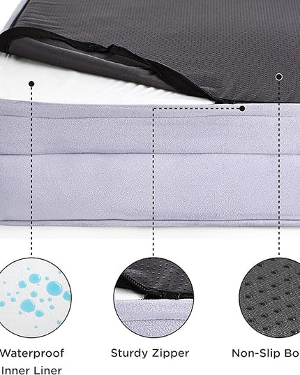Bedsure XXL Orthopedic Dog Bed - Washable Great Dane Dog Sofa Beds for Giant Dogs, Supportive Foam Pet Couch Bed with Removable Washable Cover, Waterproof Lining and Nonskid Bottom, Lavender BEDSURE