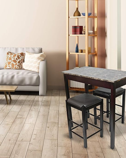 Pearington Remington High Top Counter Height Bar and Pub Table Set with 2 Chairs, Dark Espresso - LeafyLoom