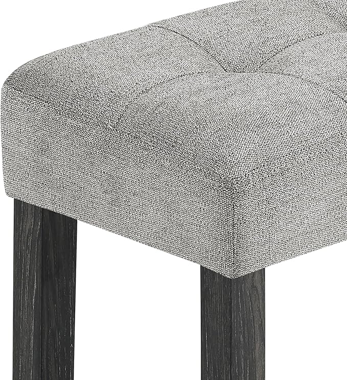 ManyStars Power 3 Upholstered Stools, Industrial Breakfast Dining, Living, Play Room,Black+ Gray, 4-Piece Bar Table Set with Outlet - LeafyLoom