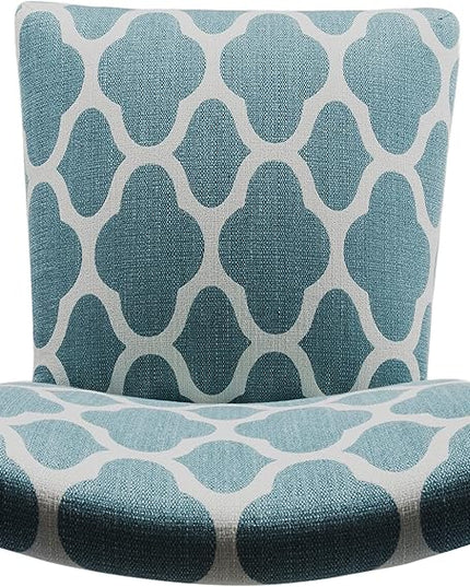 HomePop Parsons Classic Upholstered Accent Dining Chair, Set of 2, Teal and Cream Geometric - LeafyLoom