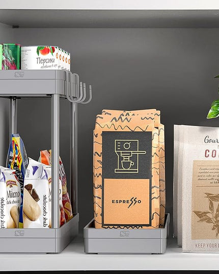 Simple Houseware Kitchen Cart Storage 3-Tier Slim/Super Narrow Shelves with Handle, 26.5'' Height/5.5'' Width for Narrow Place, Grey - LeafyLoom