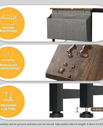 YSSOA 40/47 Inch Computer, Modern Simple Style Home Office, Study Student Writing, Vintage Wooden Desk, 40 Inch, Brown - LeafyLoom