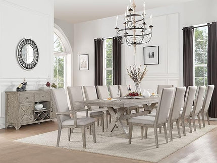 NicBex Dining Table Contemporary Kitchen Table Farmhouse Rustic Solid Wood Dining Table in Gray Oak Rectangular Dining Table, Easy Assembly, Gray Oak - LeafyLoom