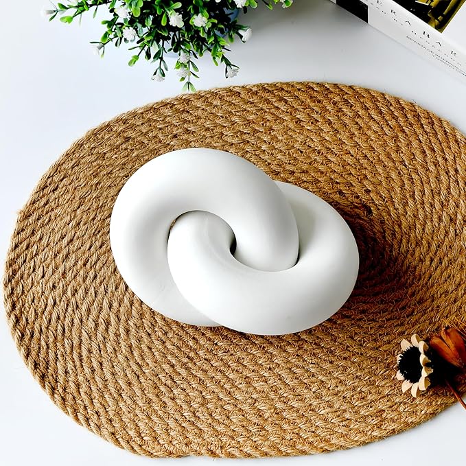 Wood Knot for Coffee Table Wood Link Chain Decor Shelf Decorations, Modern Farmhouse Bookshelf Decorative Objects - LeafyLoom