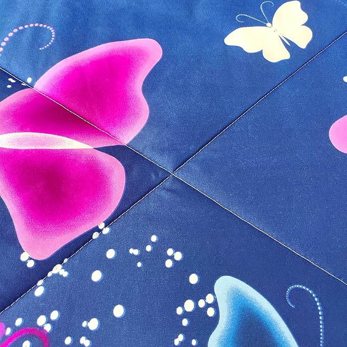 SDY 3PCS Butterfly Comforter Set Full, Butterflies Floral Comforter Set, Purple Comforter Full Size, Girls Bedroom Princess Bedding Set for Kids, Toddler, Children, Teenage, Baby, Women… - LeafyLoom