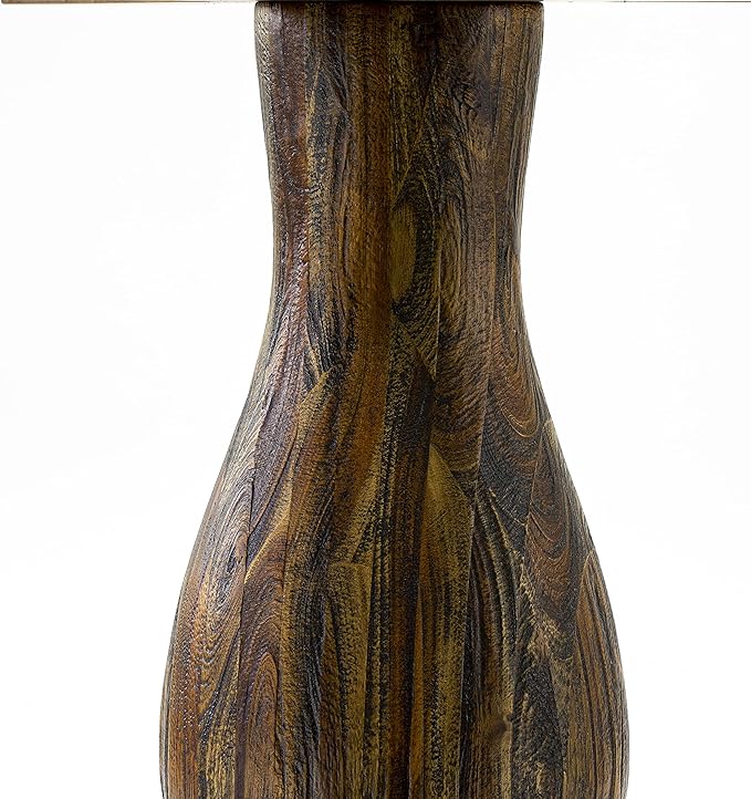 East West Furniture F2EL5-718 Ferris 5 Piece Kitchen Set Includes a Round Dining Table with Pedestal and 4 Brown Linen Fabric Parson Chairs, 48x48 Inch - LeafyLoom