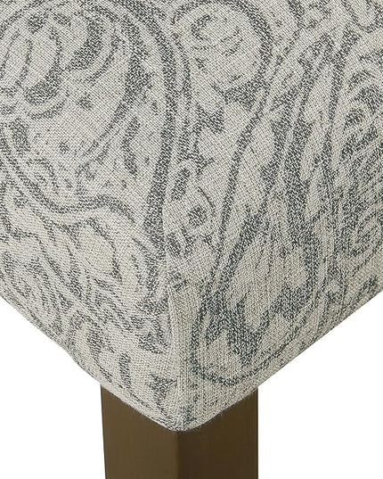 HomePop Parsons Classic Dining Room Tables and Chairs, Pack of 2, Light Grey Floral - LeafyLoom