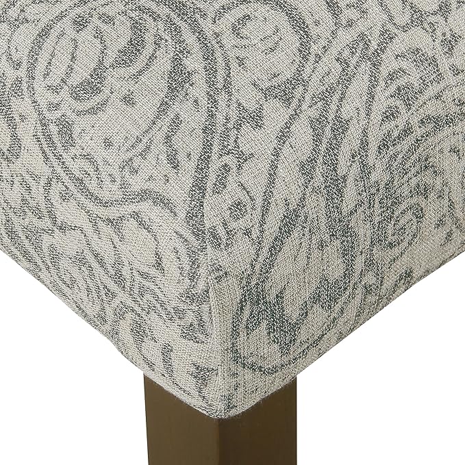 HomePop Parsons Classic Dining Room Tables and Chairs, Pack of 2, Light Grey Floral - LeafyLoom