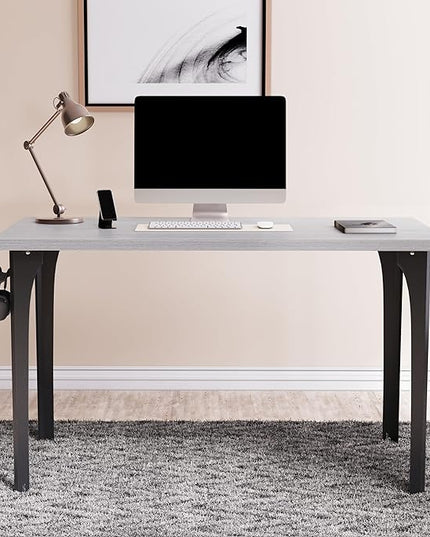 Home Office Computer Desk 35.4 inch gaming Desk, Modern and Minimalist home office desk, Home Office Desks, Study Desk, Craft table Black Metal Designed Frame, White Board Color. - LeafyLoom