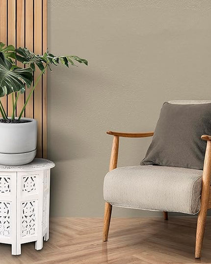 Round Side Table,Small Table, Round End Table,Side Table, Side Tables Living Room,End Table,Altar Table, Carved Side Table,Wood Accent Table,Carved Wood Table 18" Round Top x 18" High White Antique - LeafyLoom
