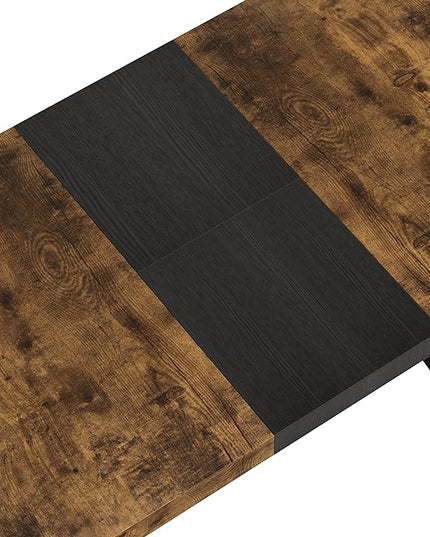 NicBex 78.74Inch Rectangular Stretch Dining Table,Modern Kitchen Table with Wooden Tabletop and Black Fine Sanded Iron Leg for 6 to 8,Large Dining Room Table for Kitchen,Dining Living Room,Brown - LeafyLoom
