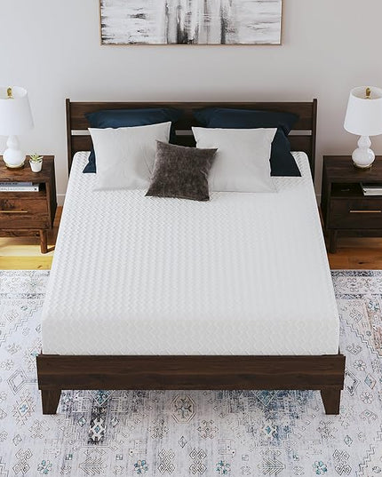 Signature Design by Ashley California King Size Chime 10 Inch Medium Firm Memory Foam Mattress with Green Tea & Charcoal Gel - LeafyLoom