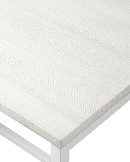 OSP Home Furnishings Contempo L-Shaped Desk, White - LeafyLoom