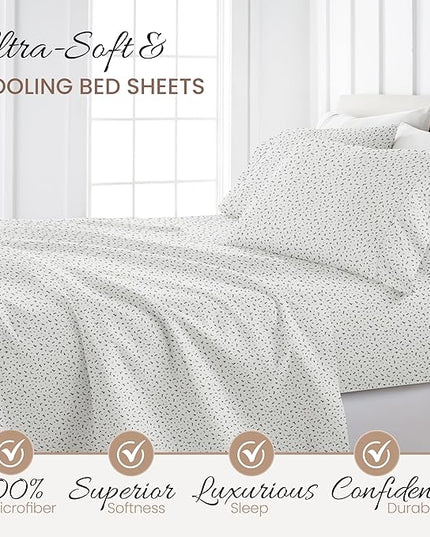 Linen Market 4 Piece California King Bedding Sheet Set (Light Gray) - Sleep Better Than Ever with These Ultra-Soft Cooling Bed Sheets for Your California King Size Bed - Deep Pocket Fits 16" Mattress - LeafyLoom