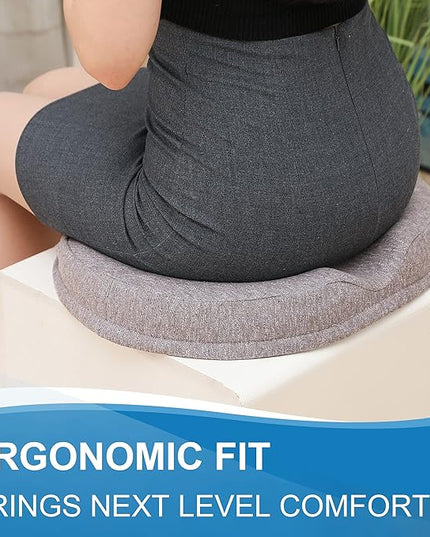 JEMA Donut Pillow, Tailbone Memory Foam Seat Cushion by Ergonomic Innovations for Sores, Coccyx, Sciatica, Pregnancy, Post Natal (Brown) - LeafyLoom