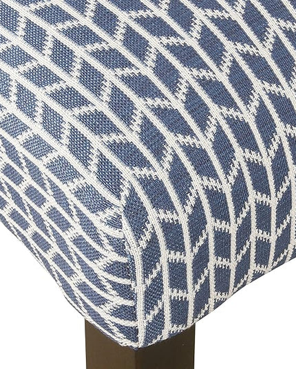 HomePop Parsons Classic Dining Room Tables and Chairs, Pack of 2, Blue Geometric - LeafyLoom