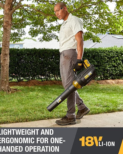 Cat DG250 18V Brushless 450 CFM 100 MPH Leaf Blower Cordless with Battery and Charger, 2-Speed Blowers for Lawn Care, Lightweight Cordless Leaf Blower – Battery & Charger Included - LeafyLoom