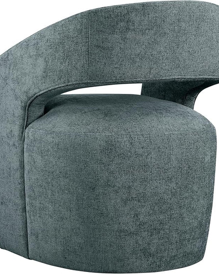 Dining Chairs with Casters Upholstered Modern Armchair with Rollers for Diningroom Bedroom Livingroom Reading Room, 32.25''H, Blue - LeafyLoom