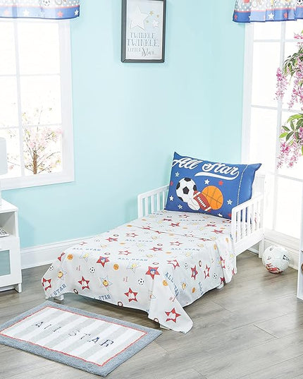 Hand Tufted All Star Bedroom or Bathroom Rug - 30x20 in; 100% Cotton Kids Bathroom Mat; Decorative Kids Area Rug - LeafyLoom