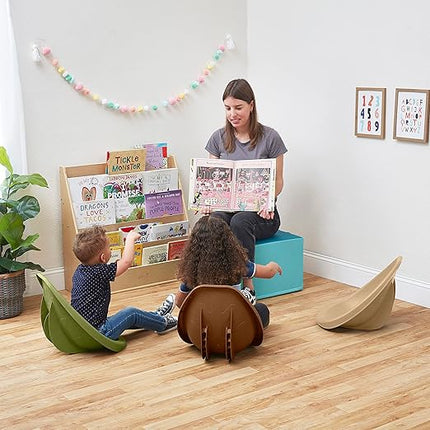 ECR4Kids Leaf Floor Seat, Rocker Chair, Earthtone, 6-Piece - LeafyLoom