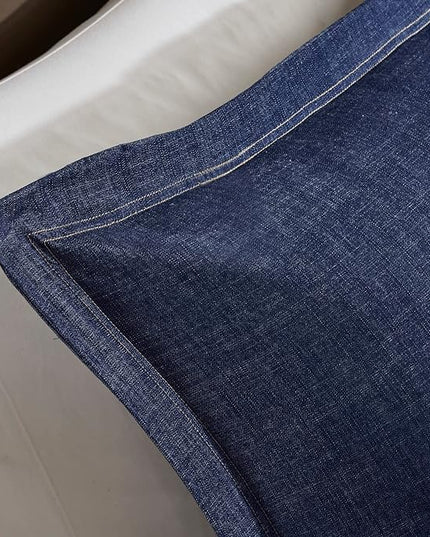 Woolrich Rustic Lodge Cabin Comforter Set - All Season Down Alternative Warm Bedding Layer and Matching Shams, Oversized Queen, Perry, Denim Blue - LeafyLoom