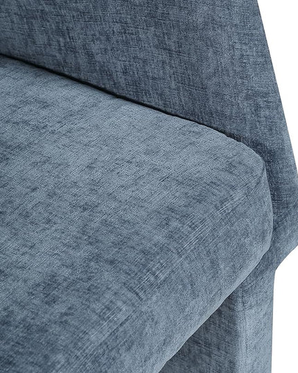 Meridian Furniture Emmet Collection Modern | Contemporary Dining Accent Chair with Rich Fabric, Steel Inner Frame, 26" W x 23.5" D x 30" H, Blue - LeafyLoom