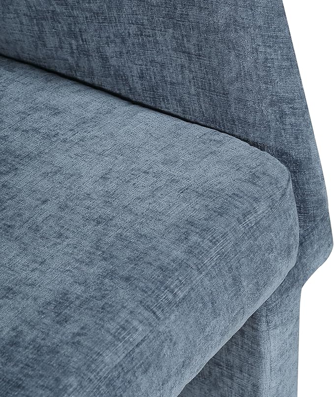 Meridian Furniture Emmet Collection Modern | Contemporary Dining Accent Chair with Rich Fabric, Steel Inner Frame, 26" W x 23.5" D x 30" H, Blue - LeafyLoom