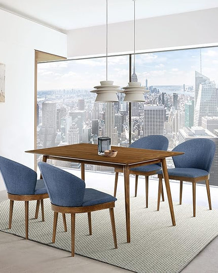 Armen Living Westmont 59" Rectangular Wood Dining Table, Walnut - LeafyLoom
