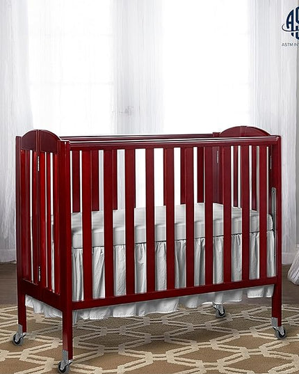 3-in-1 Folding Portable Crib, Cherry, Large - LeafyLoom