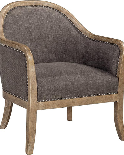 Signature Design by Ashley Engineer Vintage Casual Accent Chair with Nailhead Trim, Brown - LeafyLoom