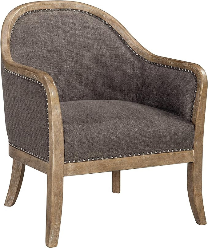 Signature Design by Ashley Engineer Vintage Casual Accent Chair with Nailhead Trim, Brown - LeafyLoom