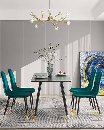 NicBex 47.24Inch Rectangular Dining Table,Modern Minimalist Kitchen Table with Black MDF Legs for 4 to 6,Writing Table Desk,Dining Room Table for Kitchen,Meeting Room and Living Room,Antique Black - LeafyLoom