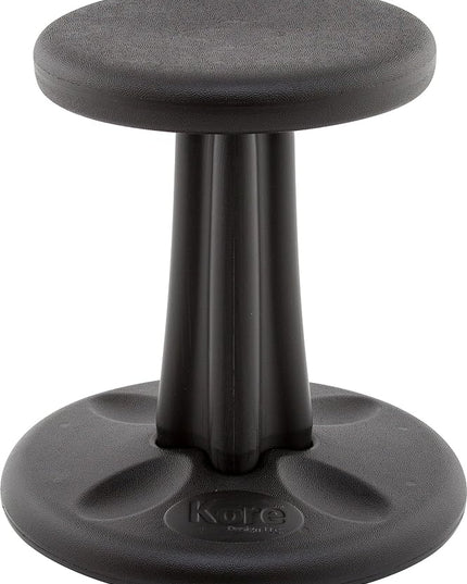 Kore Kids Wobble Chair - Flexible Seating Stool for Classroom & Elementary School, ADD/ADHD - Made in The USA - Age 6-7, Grade 1-2, Black (14in) - LeafyLoom