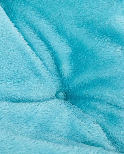 Faux Fur Saucer Chair, Light Blue - LeafyLoom