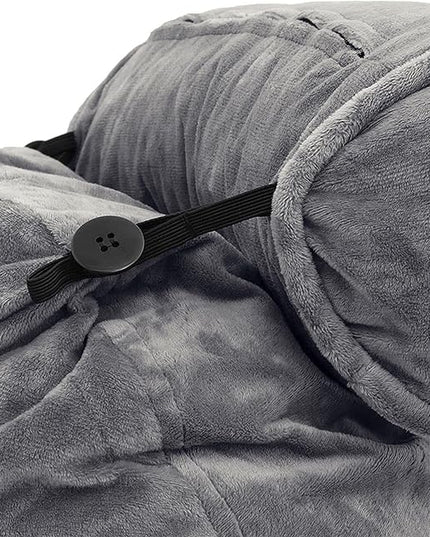 Husband Pillow XXL Cover Only Dark Grey, Cozy Microfiber Bed Rest Pillow Cover with Arms - Array of Colors - Generous Side and Back Pockets for Your Favorite Comfy Reading Pillow - LeafyLoom