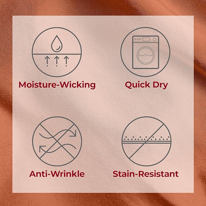 Mellanni California King Sheets Set - 4 PC Iconic Collection Bedding Sheets & Pillowcases - Hotel Luxury, Extra Soft, Cooling Bed Sheets - Deep Pocket up to 16 inch (Cal King, Terracotta) - LeafyLoom