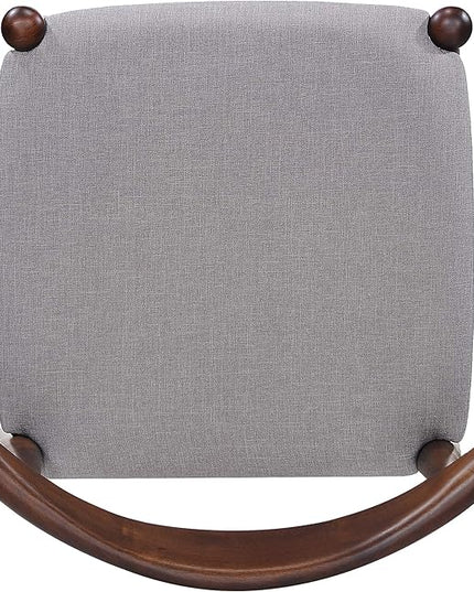 Christopher Knight Home Francie Fabric with Walnut Finish Dining Chairs, 2-Pcs Set, Light Grey / Walnut - LeafyLoom