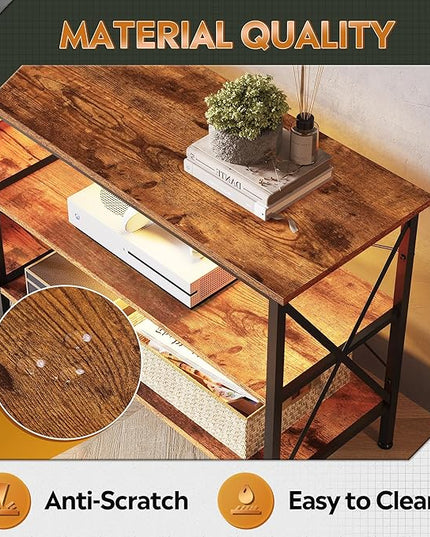 WLIVE TV Stand up to 70 Inch TV, 63" Entertainment Center with LED, TV Media Console with 3-Tier Storage Shelves for Living Room and Bedroom, Rustic Brown - LeafyLoom