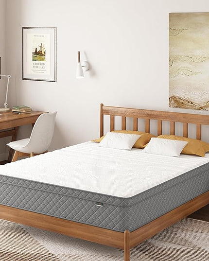 Full Mattress, 12 Inch Cooling-Gel Memory Foam and Pocket Spring Hybrid Mattress, Full Size Mattress in a Box, CertiPUR-US Certified, Medium Firm, Double Mattress - LeafyLoom