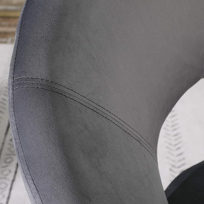 Roundhill Furniture Slatina Silky Velvet Upholstered Accent Chair with Gold Tone Finished Base, 25D x 28W x 31.5H in, Gray - LeafyLoom