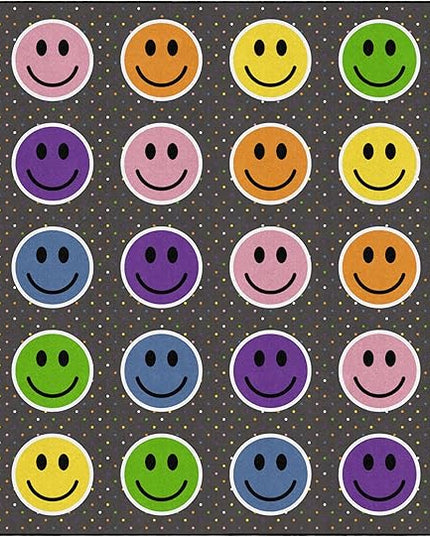 Flagship Carpets Smiley Seating (Seats 30) Classroom Area Rug or Educational Learning Mat, Kids Room or Playroom Carpet, 10'6" x 13'2", Gray/Multi - LeafyLoom