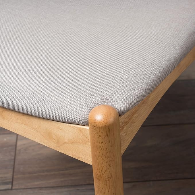 Christopher Knight Home Francie Fabric with Oak Finish Dining Chairs, 2-Pcs Set, Beige - LeafyLoom