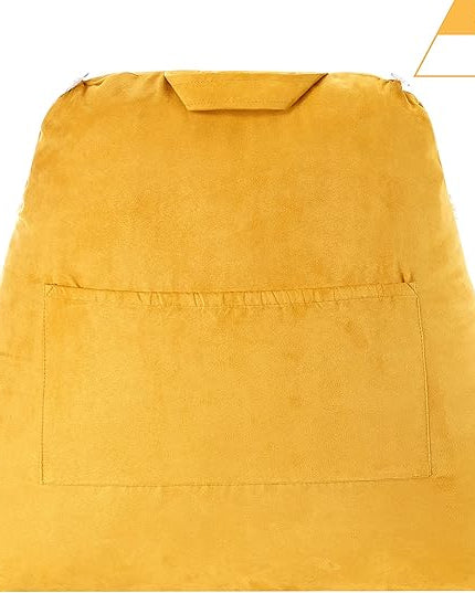 Husband Pillow XXL Cover Aspen - Reversible Micro Plush to Microsuede - Side and Back Pockets for The XXL Bed Rest Pillow - Convenient Handle for Carrying, Gold Rush - LeafyLoom