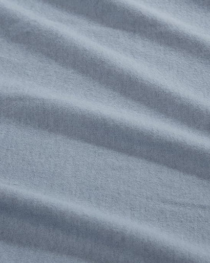 Comfort Spaces Cotton Flannel Breathable Warm Deep Pocket Sheets With Pillow Case Bedding, Twin, Solid Blue, 3 Piece - LeafyLoom