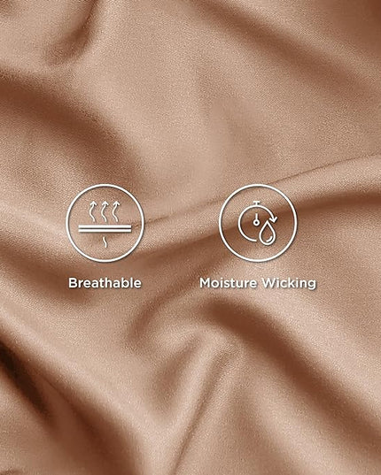 Bedsure King Size Sheet Set, Cooling Sheets King, Rayon Derived from Bamboo, Deep Pocket Up to 16", Breathable & Soft Bed Sheets, Hotel Luxury Silky Bedding Sheets & Pillowcases, Taupe - LeafyLoom