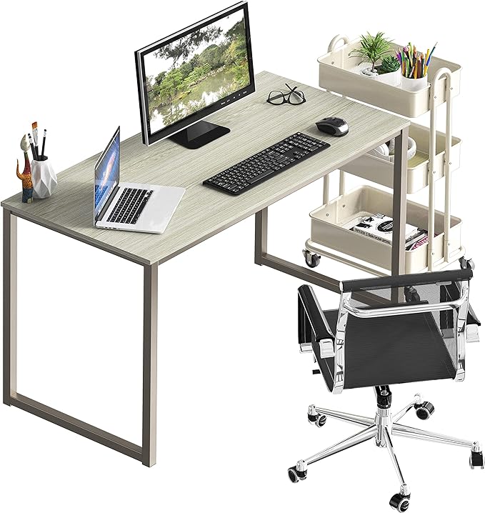 SHW Home Office 48-Inch Computer Desk, Maple - LeafyLoom
