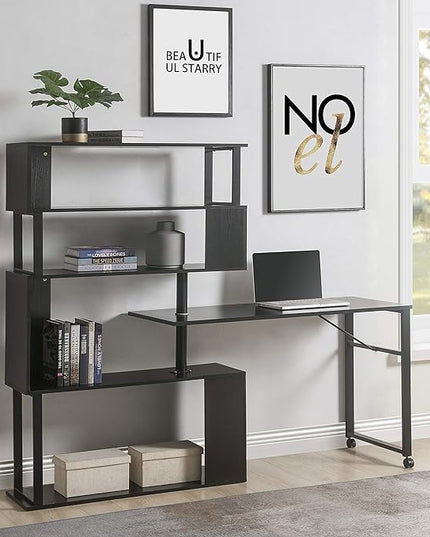 NicBex Kimberly-DW-00056-LWJ Home Office Desks, 47.2"x39.9"x60.2, Black - LeafyLoom