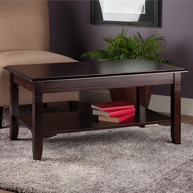 Winsome Nolan 18.03-inch x 37-inch x 21.02-inch Composite Wood Coffee Table, Cappuccino (40237) - LeafyLoom